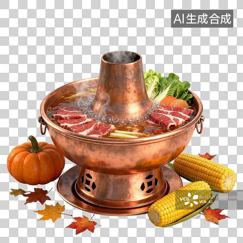 【AI数字艺术】秋冬季节食物火锅螃蟹南瓜汤图片素材