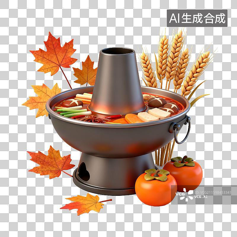 【AI数字艺术】秋冬季节食物火锅螃蟹南瓜汤图片素材