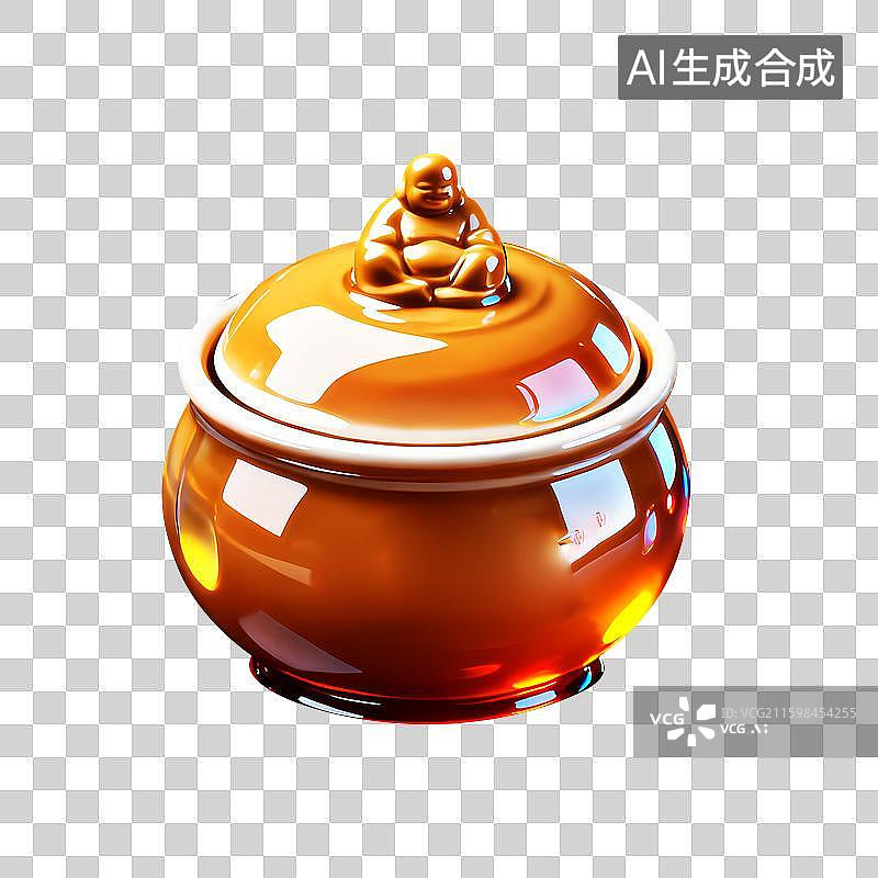 【AI数字艺术】晶莹剔透特色美食图标粤菜佛跳墙图片素材