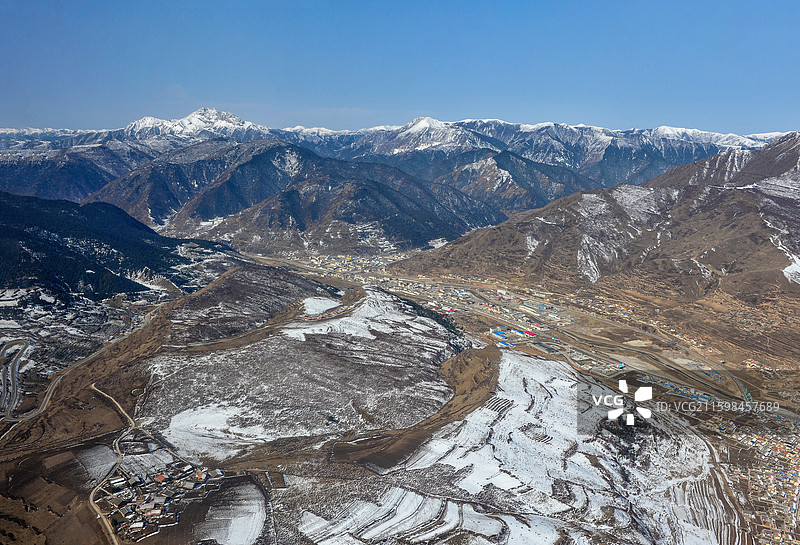 四川阿坝松潘川主寺航拍图片素材
