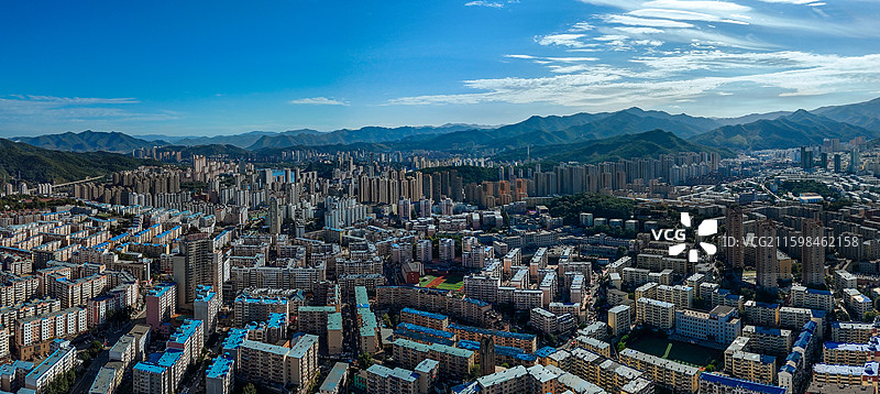 本溪市 明山区 枫叶广场 富虹商场 太子河 金山公园 航拍图片素材