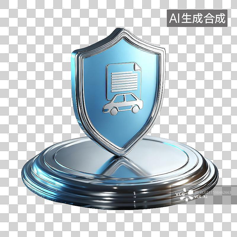 【AI数字艺术】蓝盾汽车保单图标图片素材