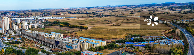 宾县 永贵村 迎宾大道 二龙湖 航拍图片素材