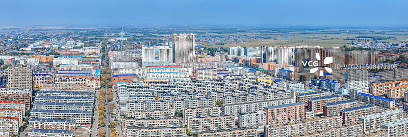 富裕县 人才公园 富裕镇 城市  航拍图片素材