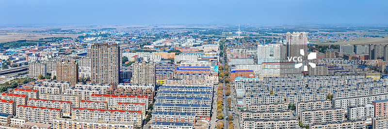 富裕县 人才公园 富裕镇 城市  航拍图片素材