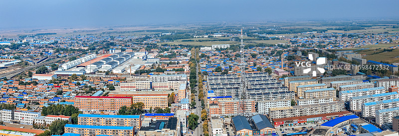 富裕县 人才公园 富裕镇 城市  航拍图片素材