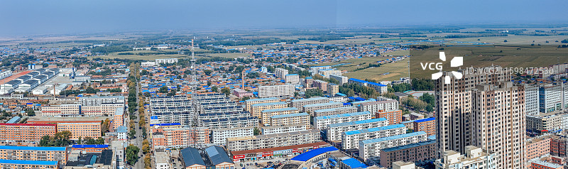 富裕县 人才公园 富裕镇 城市  航拍图片素材