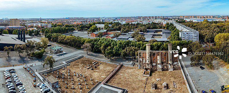 哈尔滨 平房区 731遗址 平房公园 航拍图片素材