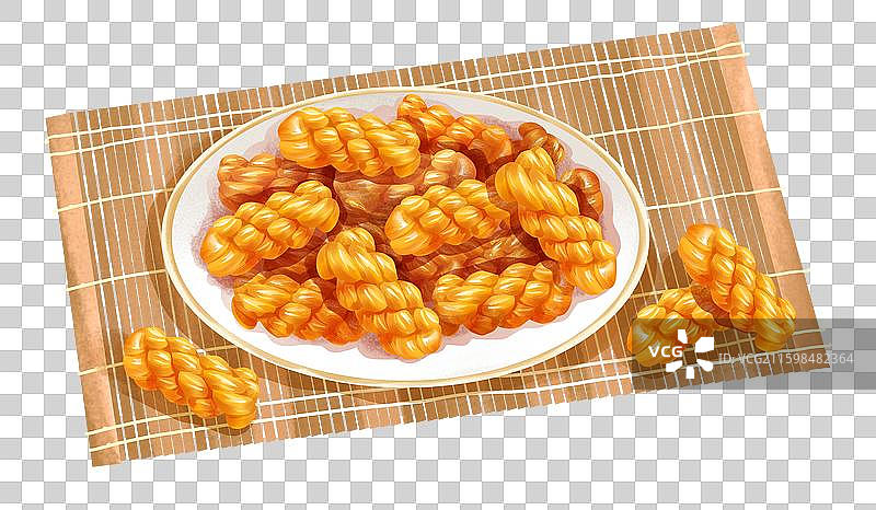 重庆特色美食小吃之 陈昌银麻插画图片素材