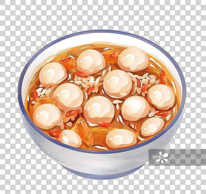 重庆特色美食小吃之 山城小汤圆 插画图片素材