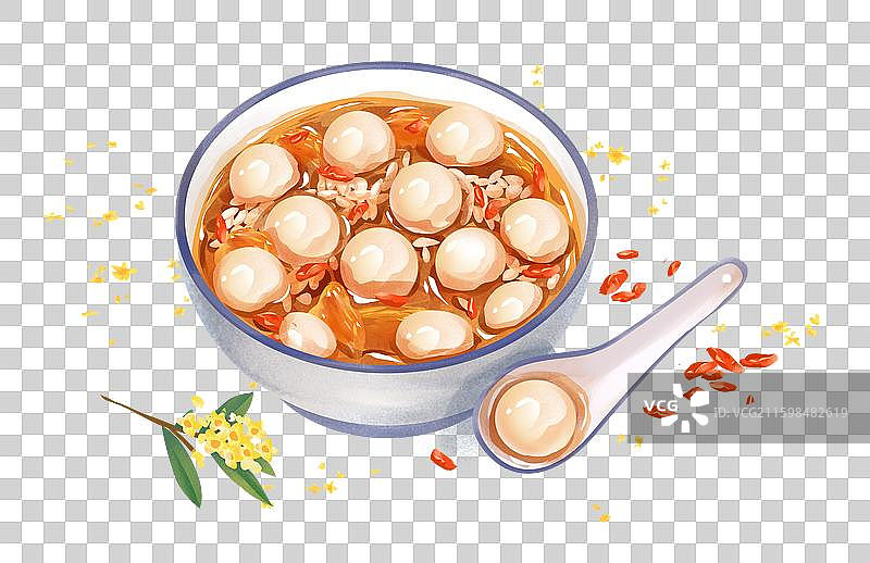 重庆特色美食小吃之 山城小汤圆 插画图片素材