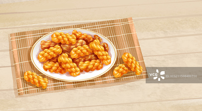 重庆特色美食小吃之 陈昌银麻插画图片素材