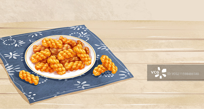 重庆特色美食小吃之 陈昌银麻插画图片素材