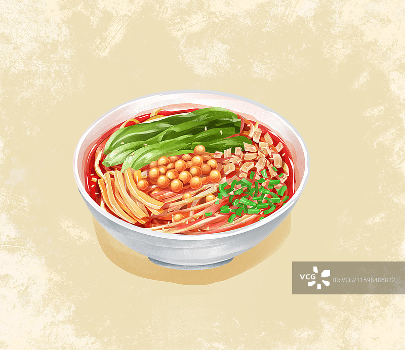 重庆特色美食小吃之 酸辣粉 插画图片素材