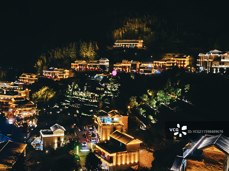 马安竹海夜景图片素材