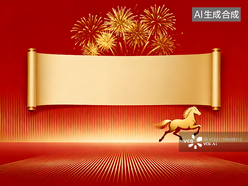 【AI数字艺术】2026年马年春节海报背景图片素材