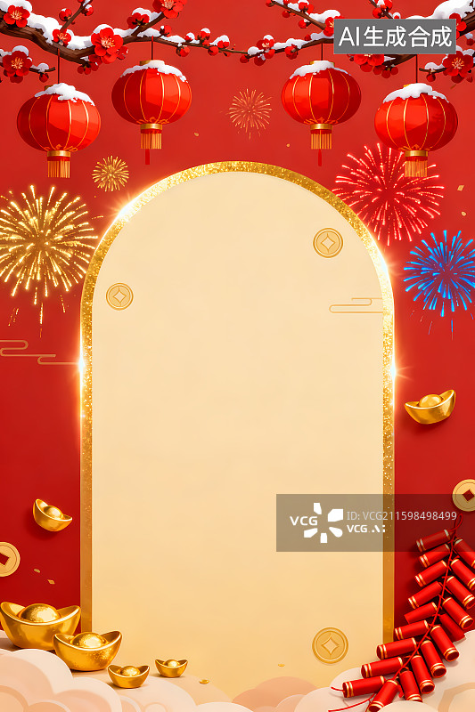 【AI数字艺术】2026年马年春节海报背景图片素材