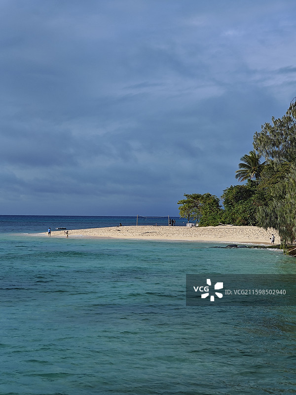 夏日纯净澳大利亚绿岛沙滩无人背景4K图片素材