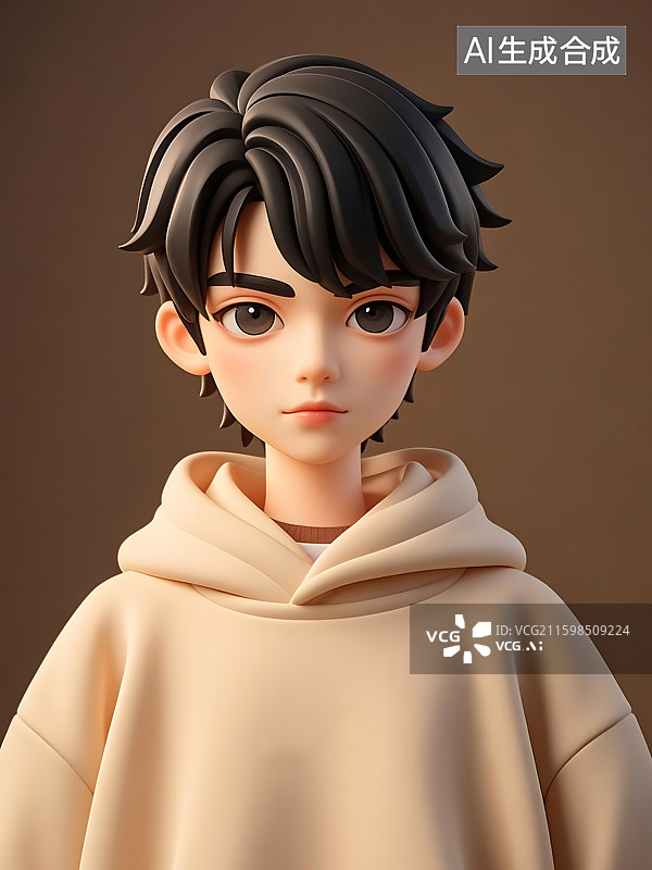 【AI数字艺术】卡通少年时尚穿搭图片素材