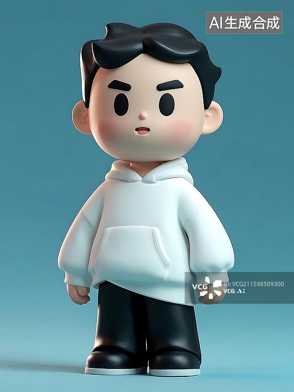 【AI数字艺术】卡通男孩3D渲染图图片素材