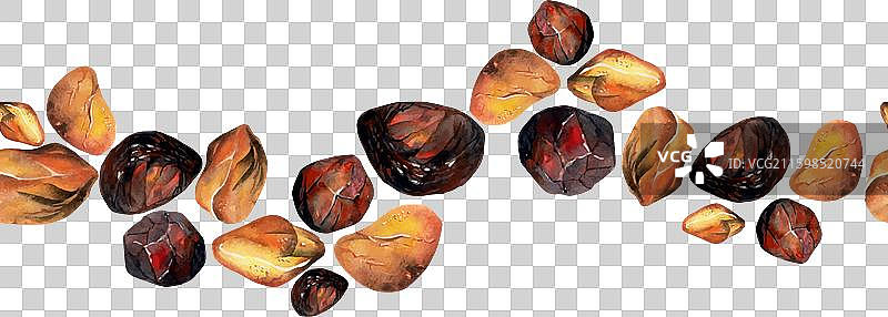 手绘水彩珍贵宝石半宝石图片素材