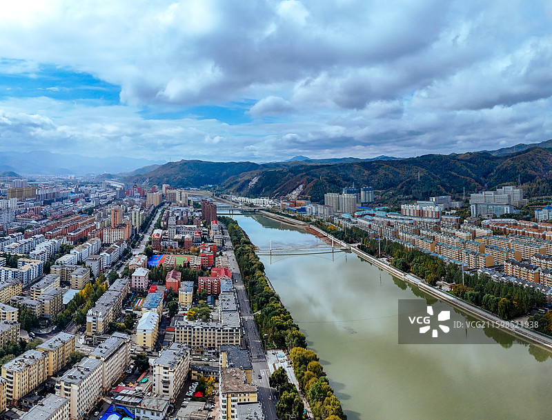 白山市 浑江区 北山公园 北安大街 浑江图片素材