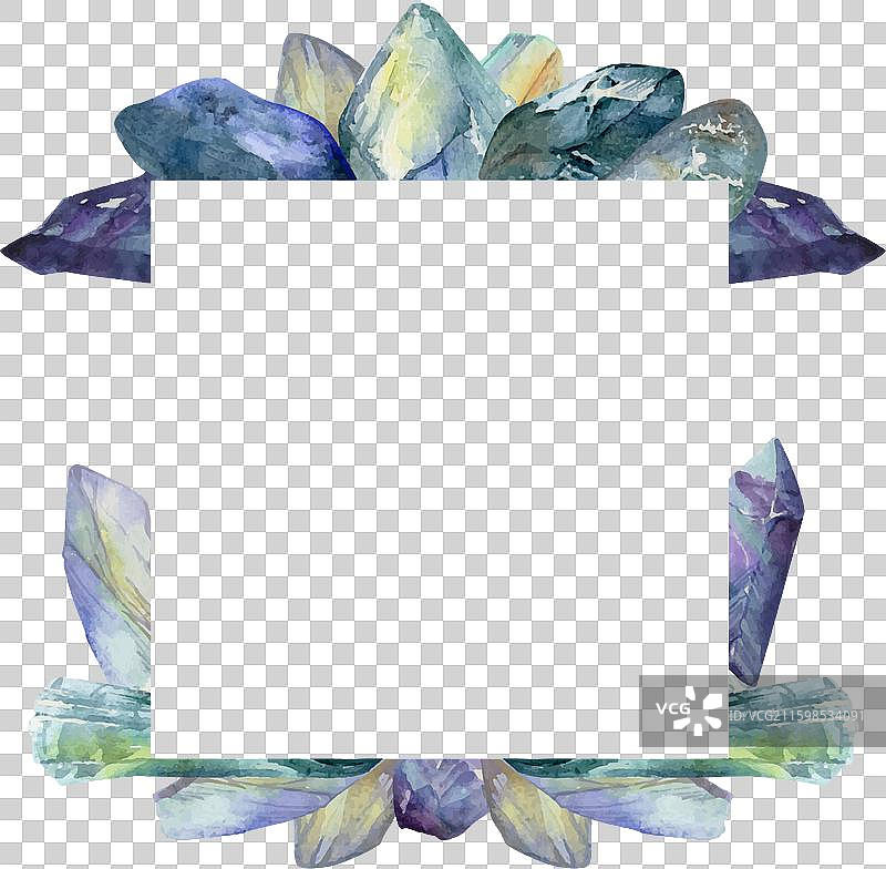手绘水彩珍贵宝石水晶图片素材