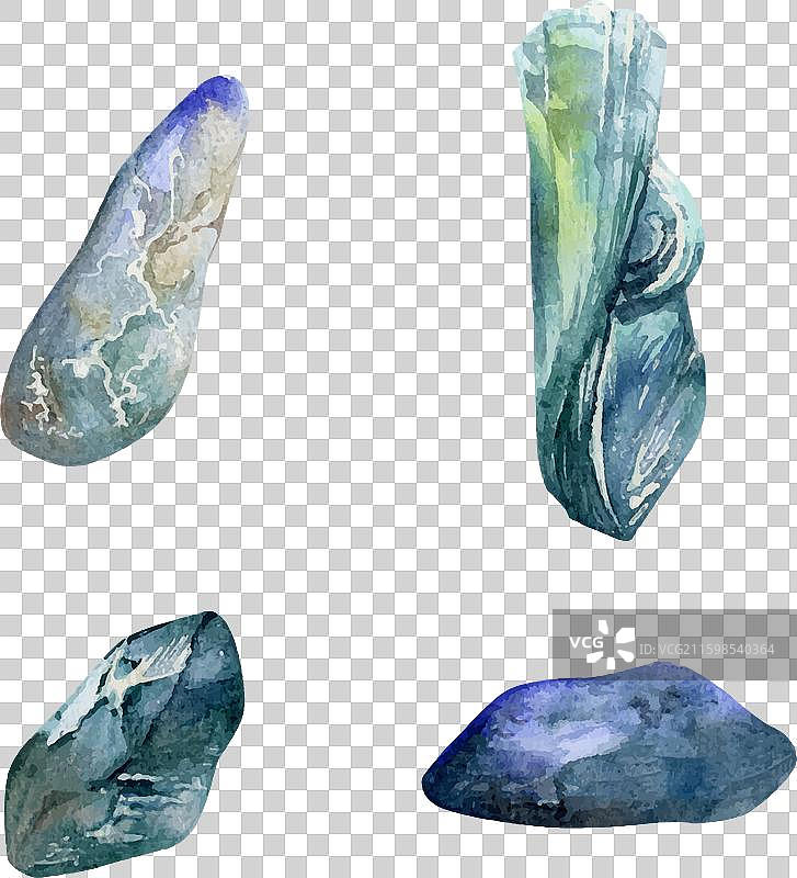 手绘水彩珍贵宝石半宝石图片素材