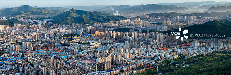 本溪市 明山区 枫叶广场 富虹商场 太子河 金山公园 航拍图片素材