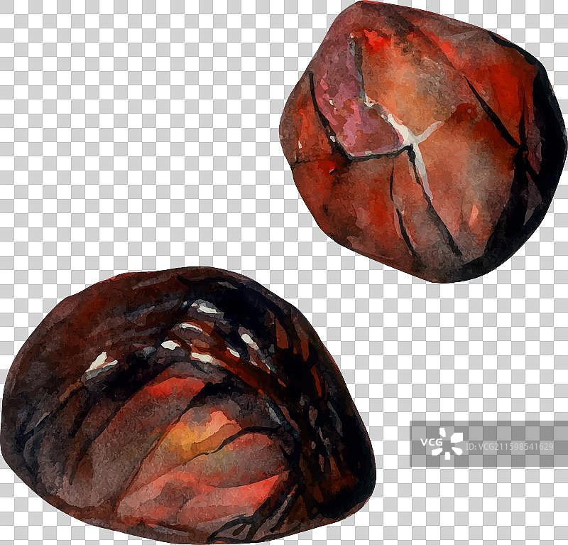 手绘水彩珍贵和半珍贵宝石图片素材