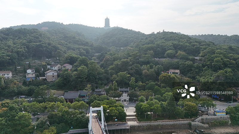 醴陵城市景观，渌江桥，渌江书院，醴陵门航拍图片素材
