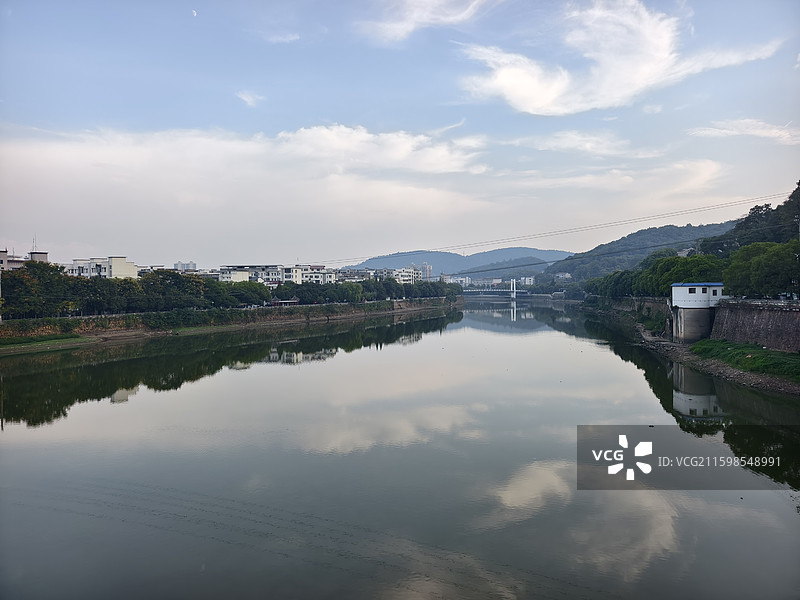 醴陵城市景观，渌江桥，渌江书院，醴陵门航拍图片素材