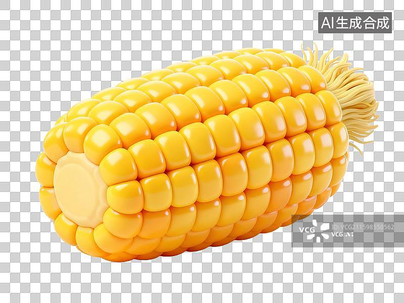 【AI数字艺术】3D卡通毛茸茸材质 玉米图片素材