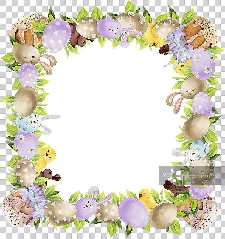 水彩手绘复活节庆祝剪贴画图片素材