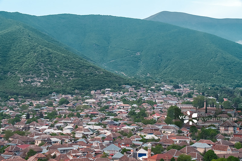 阿塞拜疆舍基小镇风光图片素材