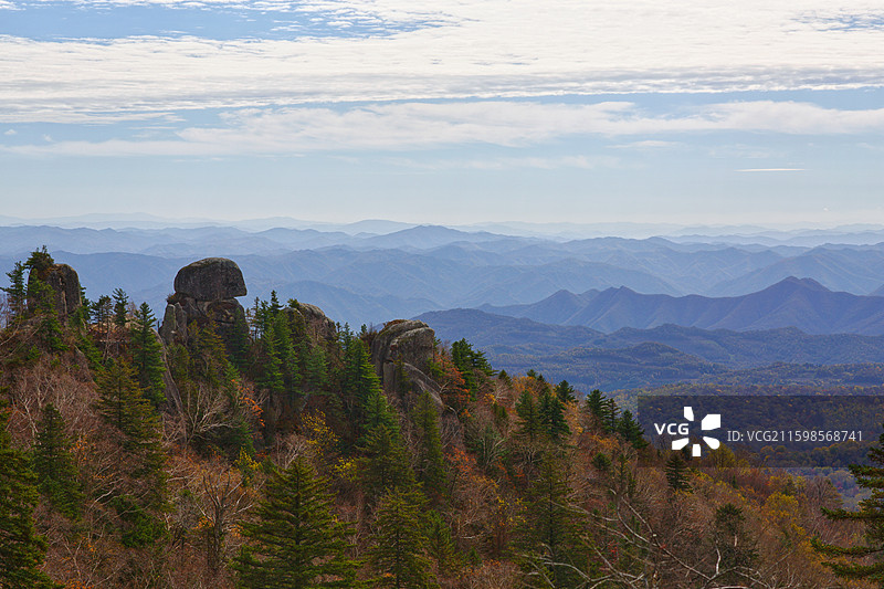 白山仙人谷山顶巨石景观图片素材
