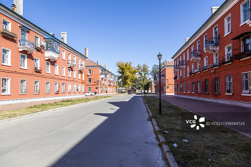 齐齐哈尔富拉尔基区-甲区苏式居民楼图片素材