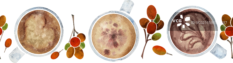 水彩手绘横幅无缝拼接图片素材