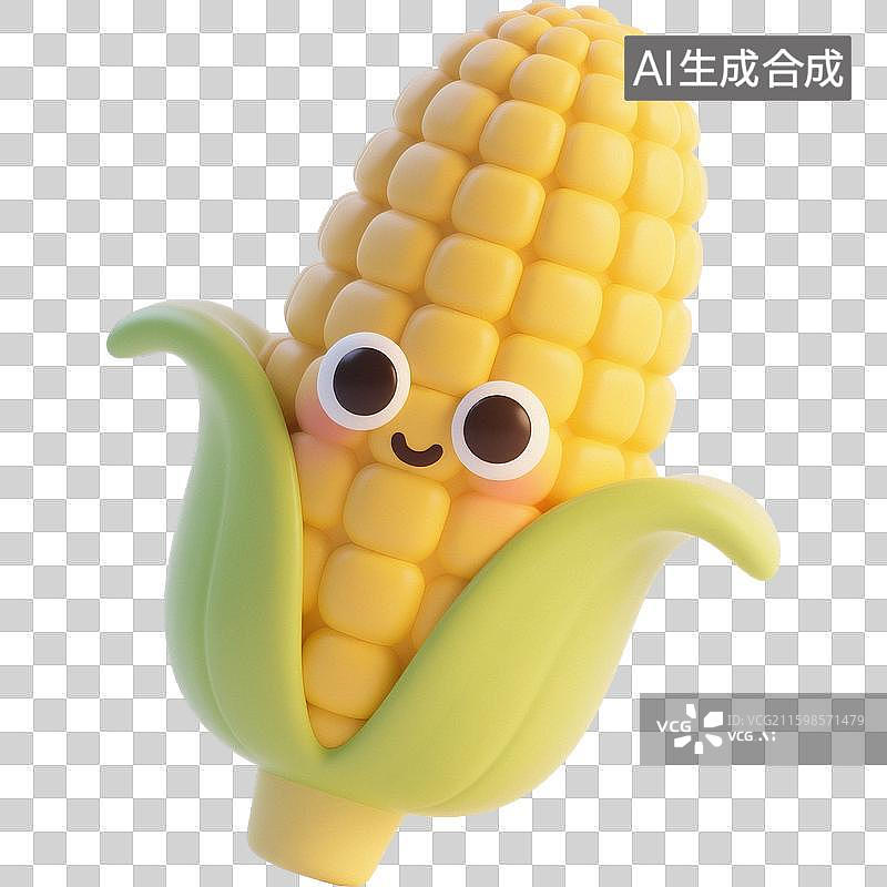 【AI数字艺术】3D食物玉米元素图片素材