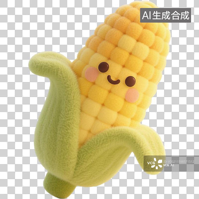 【AI数字艺术】3D食物玉米元素图片素材