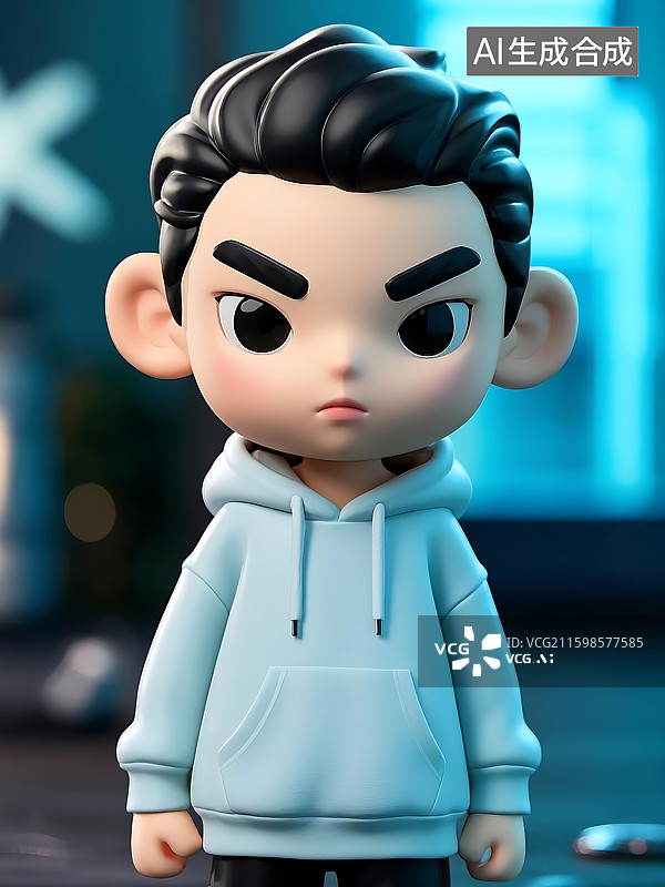 【AI数字艺术】卡通男孩3D渲染图图片素材