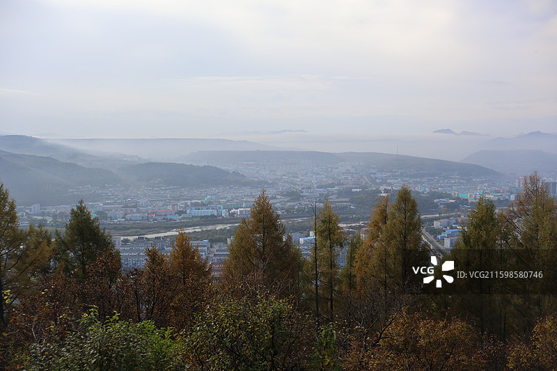 吉林-长白县塔山公园远眺图片素材