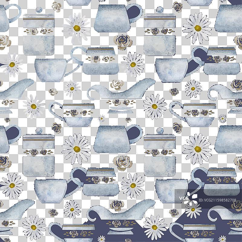 水彩手绘无缝图案图片素材