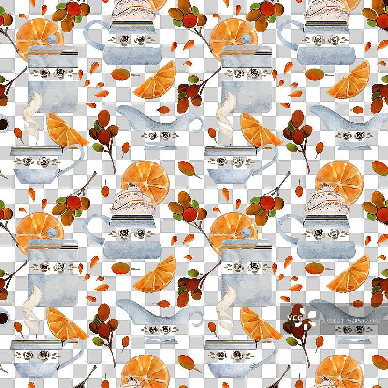 水彩手绘无缝图案图片素材