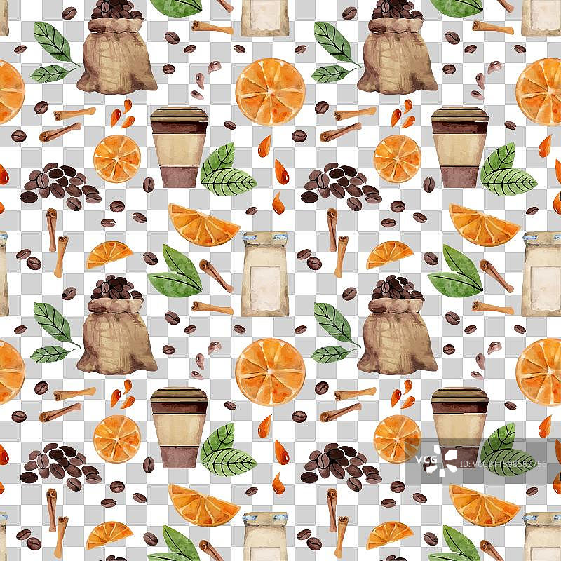 手绘水彩无缝图案图片素材