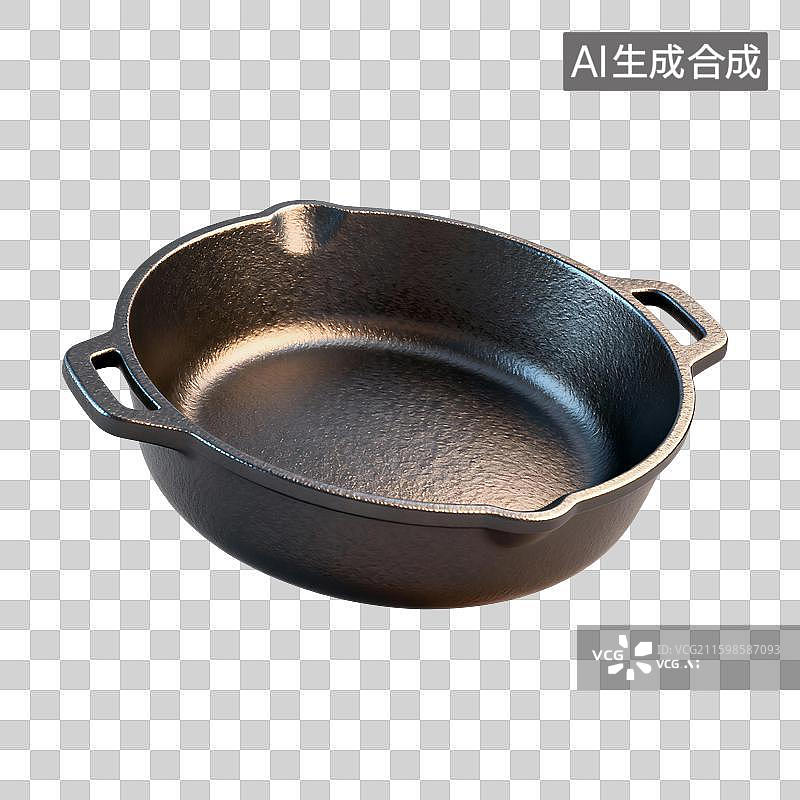 【AI数字艺术】3D渲染，铸铁锅，户外活动，露营，野餐，野炊，炊具，免抠元素图片素材