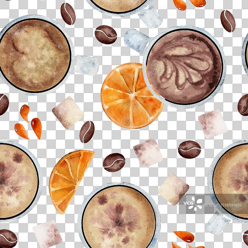 水彩手绘无缝图案图片素材