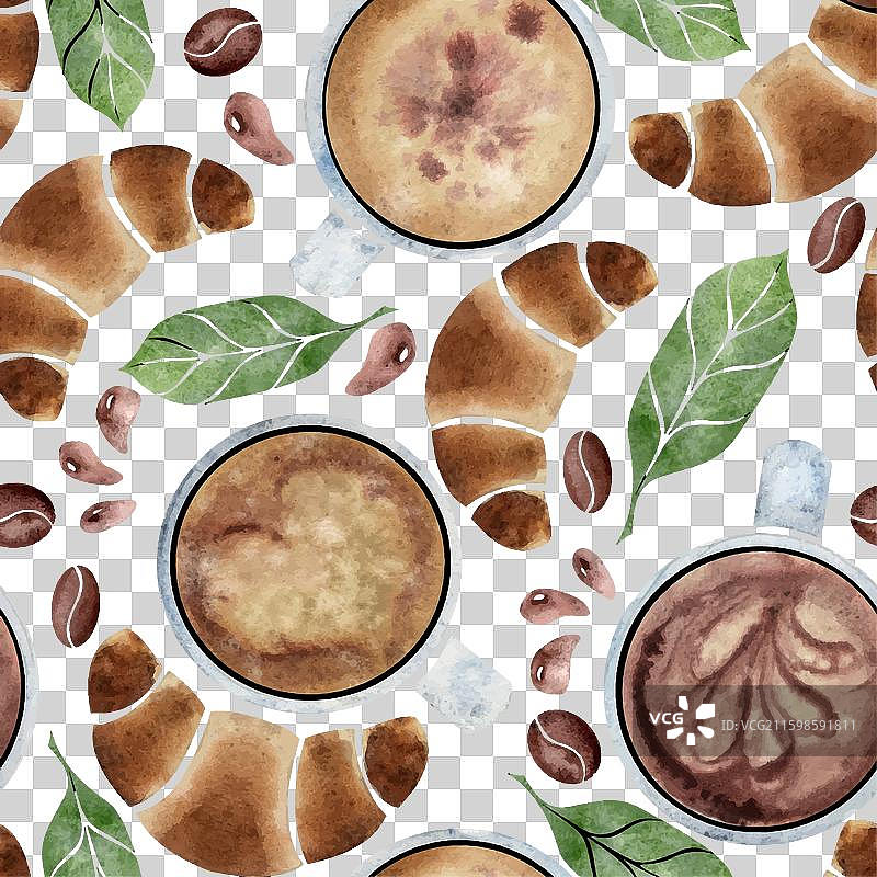 水彩手绘无缝图案图片素材