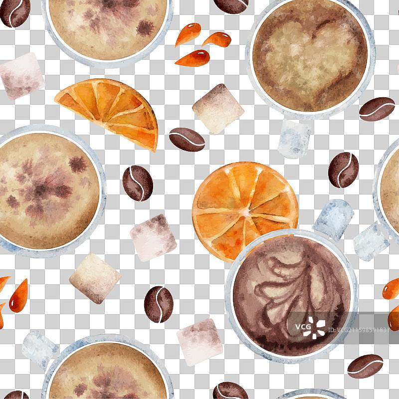 水彩手绘无缝图案图片素材