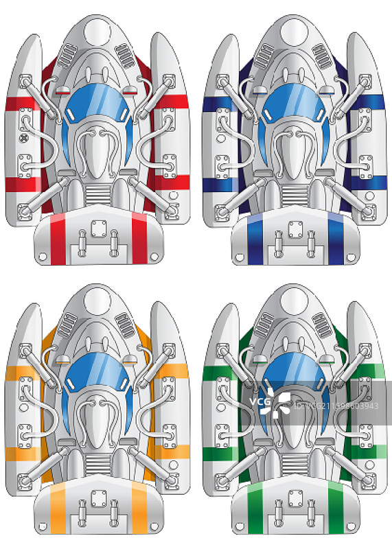 一组未来派赛艇图片素材